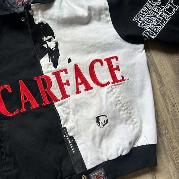 Vintage Jeff Hamilton Design Scarface Canvas Racing Jacket Size Large - Picture 10 of 11